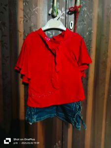Baby Girls Top And Hot Pant Set