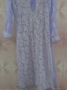 Beautiful Lavender Lukhnow Kurti