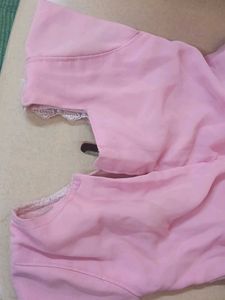 Pink girl gown baby pin