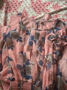 Peach floral dress