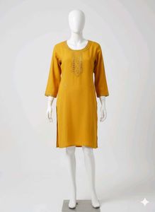 Elegant Mustard Kurta For Diwali Season