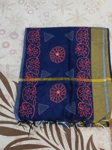 Red, Blue, Green &amp; Gold Embroidered Dupatta