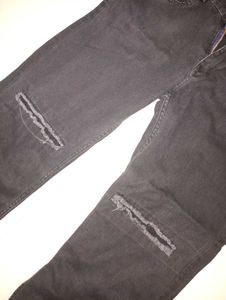 Ripped Black Denim Jeans For Men