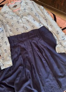 Anchor Print Shirt Dress