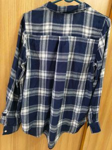 👕 DNMX Navy Blue &amp; White Plaid Shirt