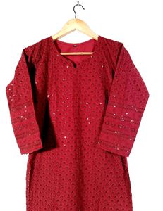 Shiny Red Kurta (Women)