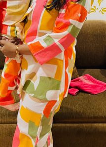 Colorful Abstract Print Pajama Set