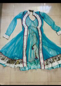 Elegant Dual-Tone Anarkali Gown