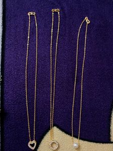 Graceful Gold Charm Necklace Trio