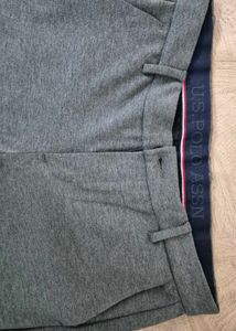 US Apollo ASN Grey Stretch Straight-Fit Trousers