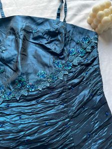 Elegant Teal Embellished Cami Top