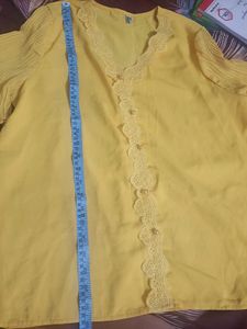 Vintage Yellow Lace Top - Imported From Germany