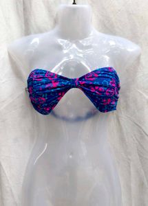 222011. Blue Floral Bikini Top