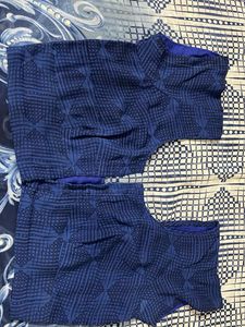 navy blue saree with blouse
