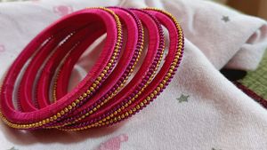 Silk Thread Bangles Prepared By Me