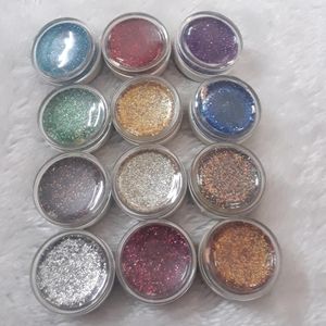 Mac Shining Eyeshadow Glitter/Shimmer Powder(12 Pc