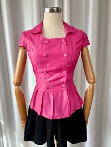 Pink Double-Breasted Thin Top