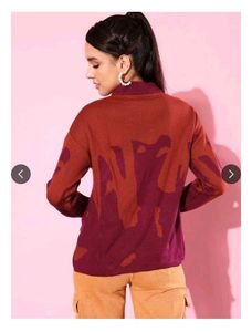 The Roadster Co Stylish Patterned Knit Sweater