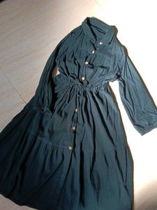 Green Maxi Shirt Dress