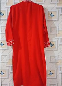 Front Slit Red Kurti