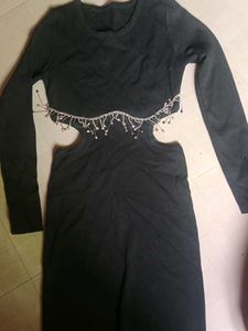Cutout Beaded Mini Dress
