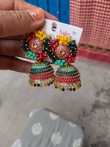 Beaded Jhumka Earrings