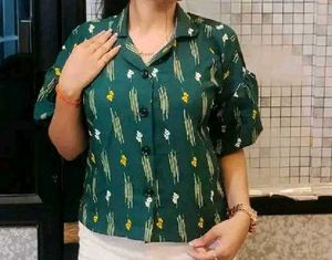 Green Printed Top