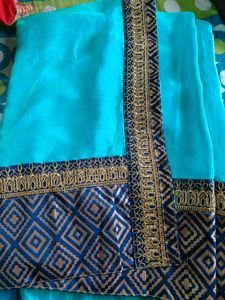 So Beautiful Broad Border Saree Pico Done
