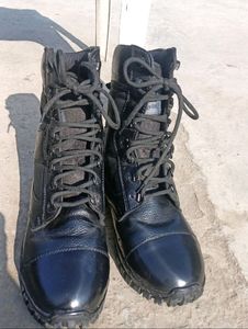 Black Leather Work Boots