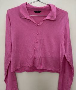 Pink Button-Down Top