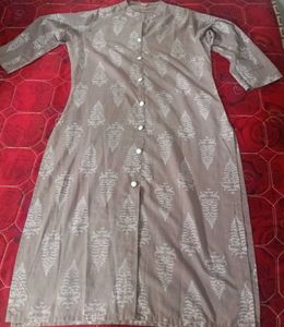 Elegant Grey Printed Kurta