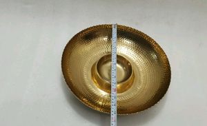 Snack And Dip Metal Server With Gold Finish