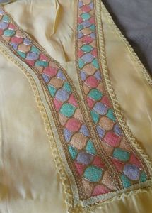 Cotton Silk- Light Yellow Unstitched NEW Suit 🌼