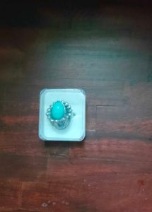 Vintage Turquoise Silver Look Alike Ring