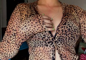 Sheer Leopard Print Shirt