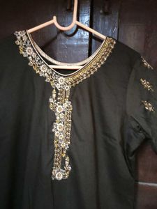 Black Embroidered Salwar Kameez.
