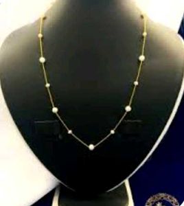 Necklace Gold pearls Chain adjustable British st