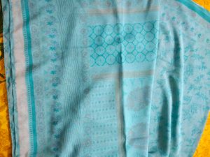 Turquoise Printed Saree