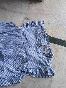 Striped Ruffle Top
