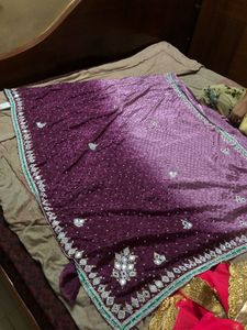 Purple Embellished Saree