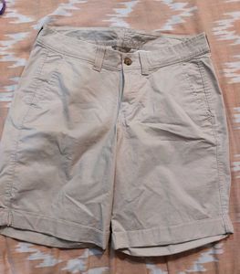 Light Beige Cotton Shorts