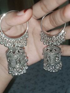Silver Jhumka Earrings