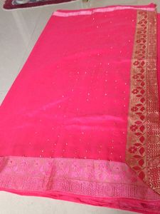 Plane Stone Work Saree