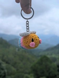 Cute Crochet Bee Keychain