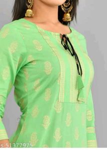 Green Kurti And Black Long Skirt Set- Wedding Wear