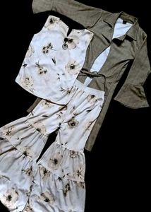 Beige Palazzo Outfit Set
