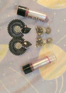 Earrings & Lip Gloss Bundle
