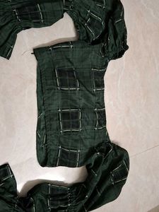 Green Plaid Crop Top