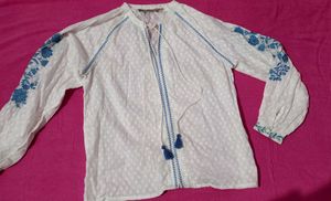 Embroidered Peasant Blouse