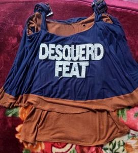 Graphic Print Layered Poncho Top